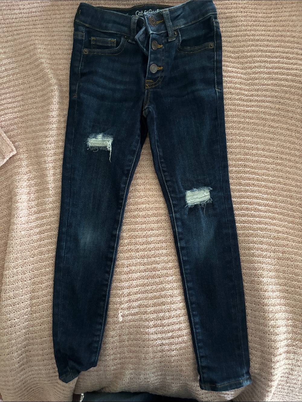 Cat & Jack Dark Blue Distressed Skinny Jeans